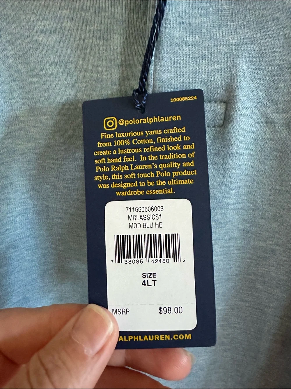 NWT Polo Ralph Lauren Light Blue Polo Shirt Big & Tall 4XLT Flesh Pony
